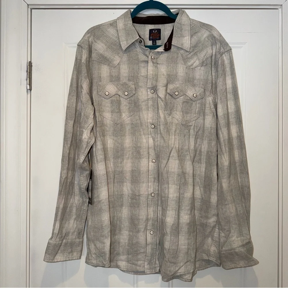 Moon Shine Spirit Western Plaid Pearl Snap shirt